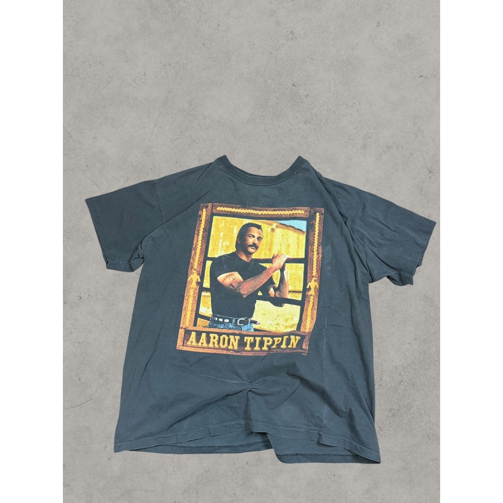 Vintage Aaron Tippin Country Music Graphic T-Shirt Faded Black Mens XL 90s Tour